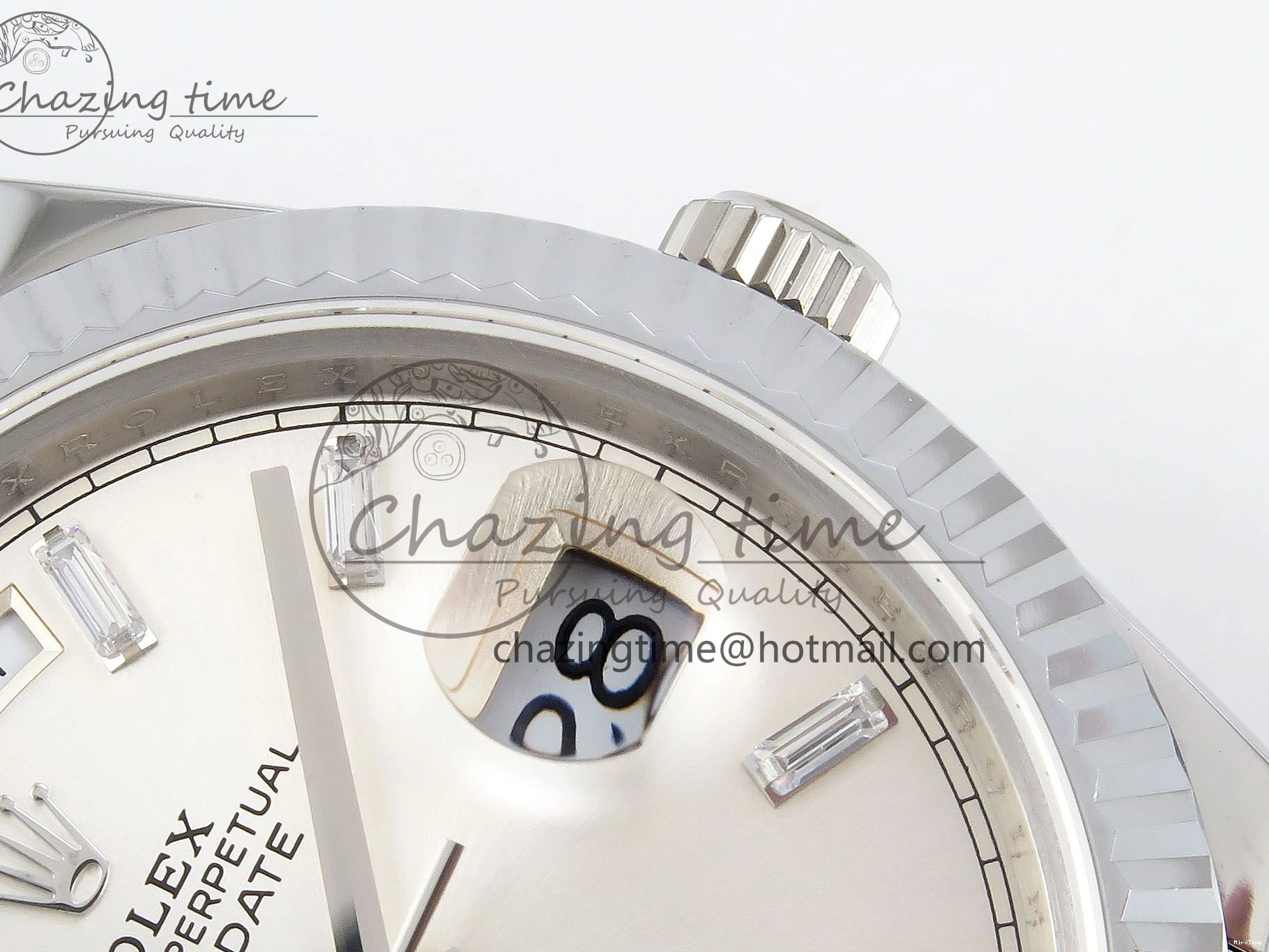 MiroTime 0226 GoodFit DayDate 40 SS JDF 904L Steel Silver Crystal Dial on President Bracelet VR3255 V3 (Gain Weight) 1431